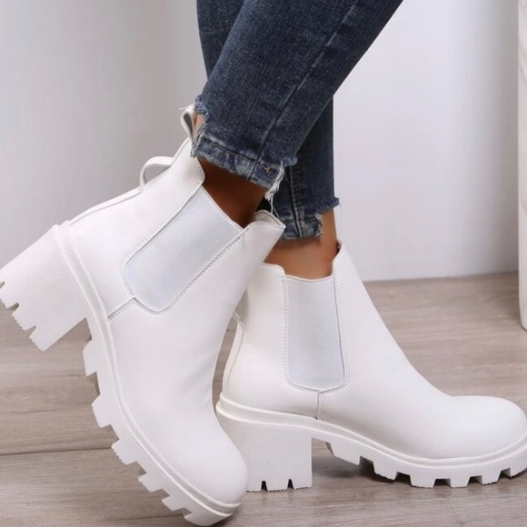 White Chelsea Ankle Boot - Picture 4 of 5